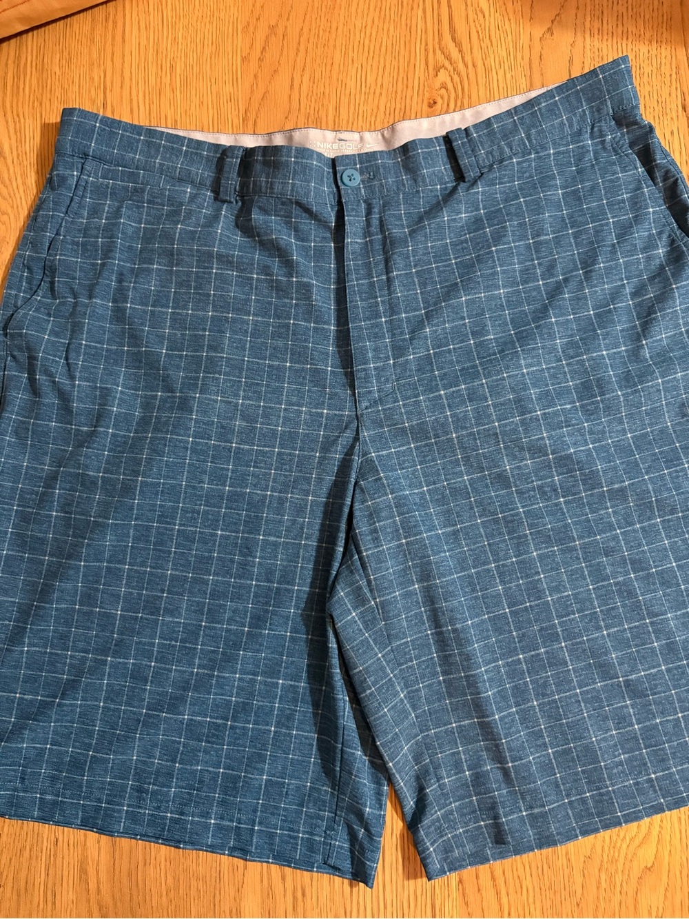 Nike Blue Windowpane Flat-Front Shorts